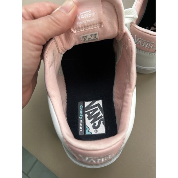 Vans Lowland ComfyCush Sneakers Women 11 Mens 9.5 White Rose Lace-Up Shoe 721356 - Picture 2 of 14